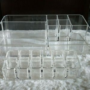 two makeup organizer